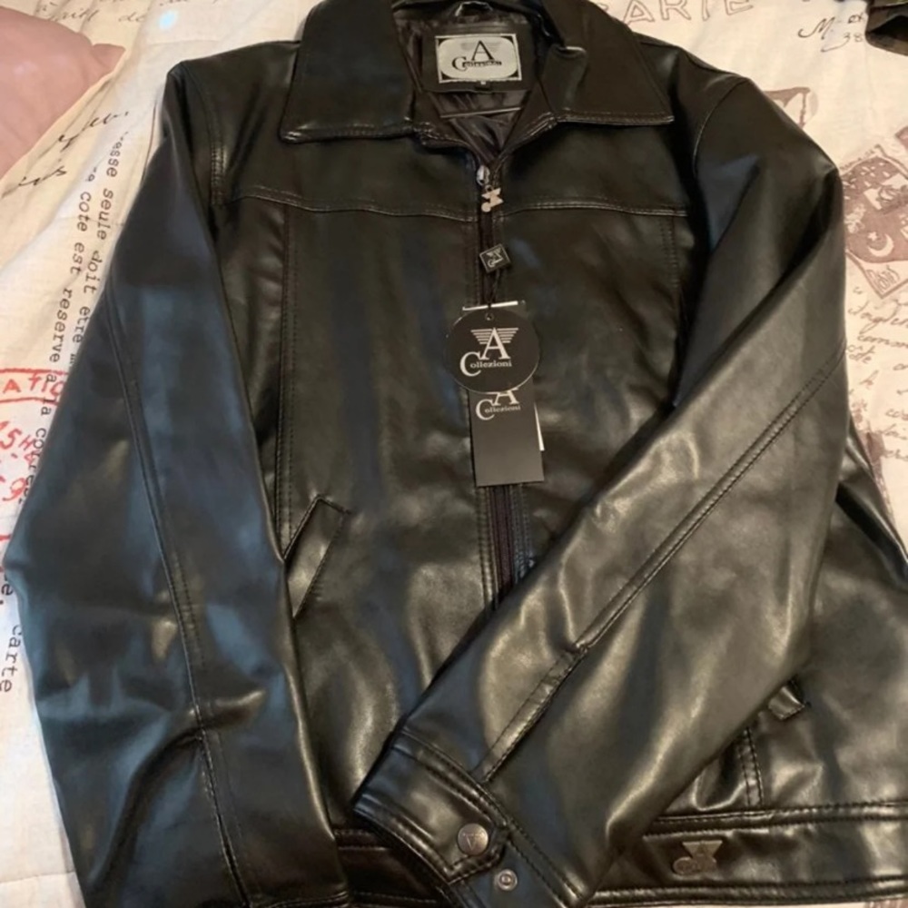 Black leather jacket